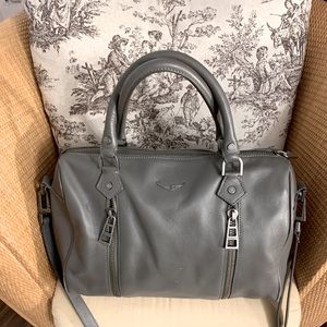 Zadig et Voltaire grey leather bag
